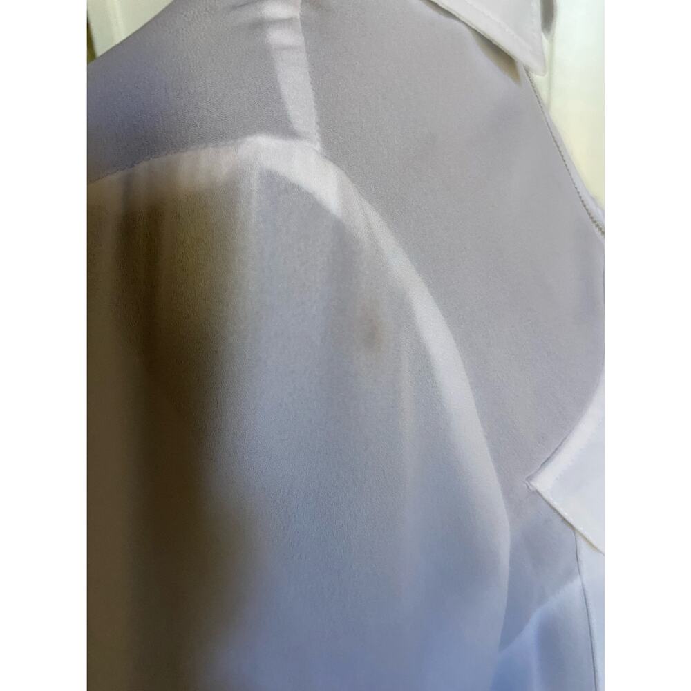 MICHAEL Kors Womens Blouse Size Small White Sheer Quarter Zip NEW - Picture 7 of 11